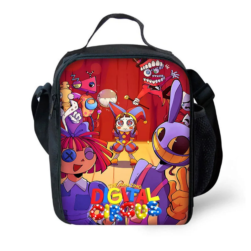 Cartoon A-AmazingS DigitalS Circus Child School Backpack with Lunch Bags ,Pencil Bags ,School Bags for Boys Girls Best Gift