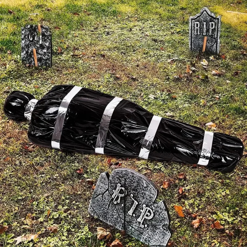 Halloween Outdoor Scary Dead Body Prop Realistic Fake Corpse Creepy Haunted House Decoration Horror Scene Terror Party Ornament
