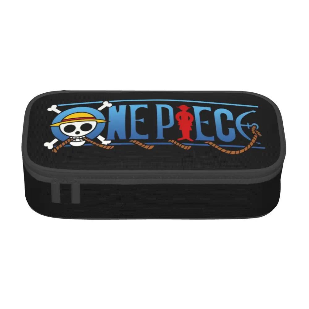 Custom One P-Pieces Cute Pencil Case Boys Girls Large Capacity Straw Hat Pirates Skull Pencil Bag Students Stationery