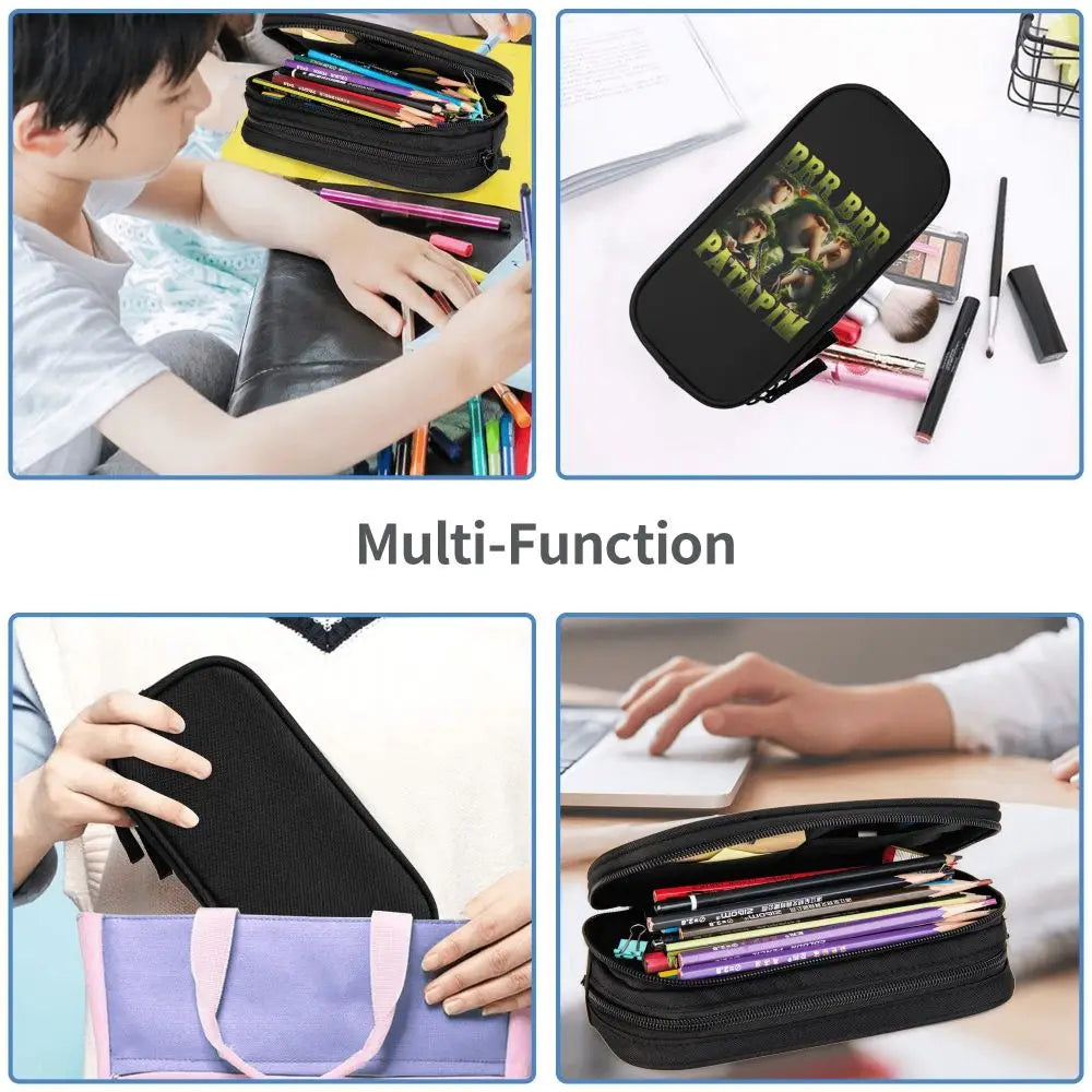 Italian Brainrot Tralalero Tralala Pencil Cases Pencil Pouch Pen Box for Student Big Capacity Bag School Supplies Stationery