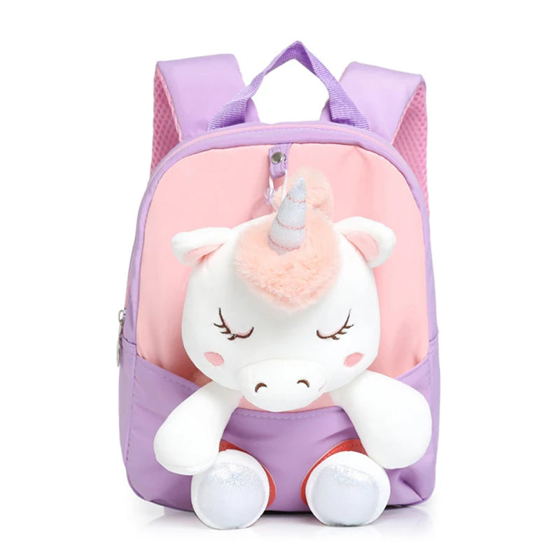 Plush 3D Unicorn Backpack for Girls Kids Children SchoolBag Cute Cartoon School Bags Kindergarten Preschool Baby Shoulder Bag