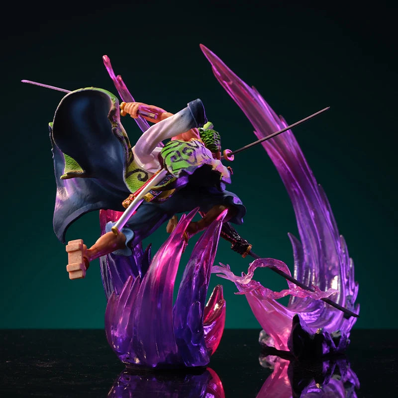 24cm One Piece Anime Figure Gk Ghost Island Sakura Roronoa Zoro Glowing Pvc Action Figurine Collection Model Toys Kids Gifts