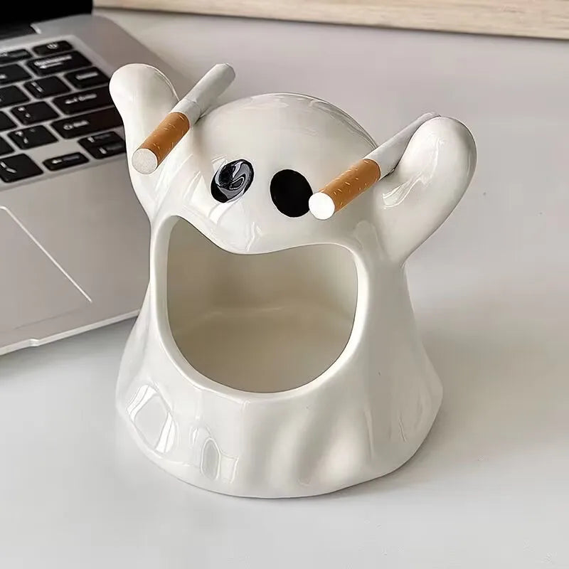 Halloween Cute Ghosts Ghosts Ashtrays Ceramic Candlestick Creative Small and Popular Gift and Ornament Home Living Room