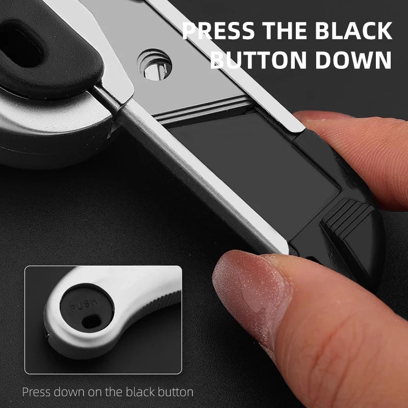 Utility Knife Box Cutter Retractable Heavy Duty Knife,Blade Storage Design 5PCS Blades Build In Professional Wallpaper Knife