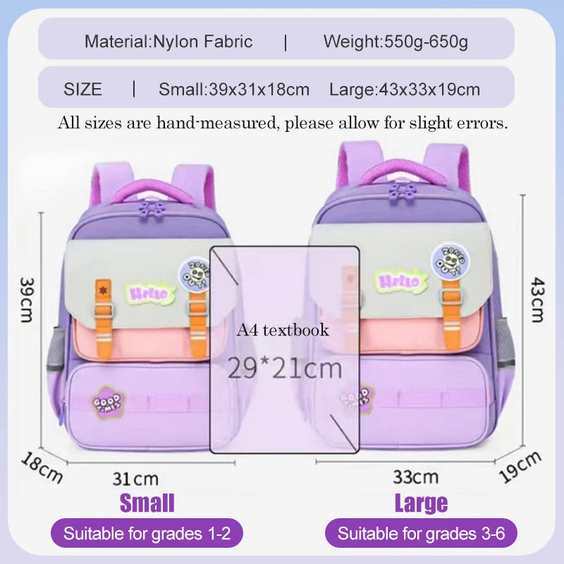 Primary school student backpack boy backpack children's backpack Kids Bookbag Girls student bag