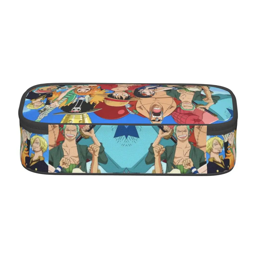 Custom One P-Pieces Cute Pencil Case Boys Girls Large Capacity Straw Hat Pirates Skull Pencil Bag Students Stationery