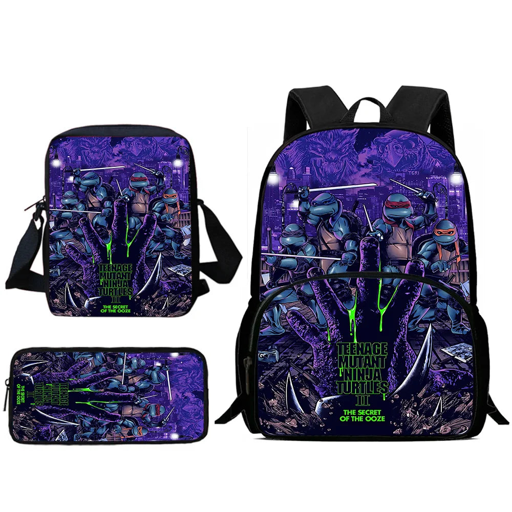 Child Backpacks Shoulder Bag Pencil Case Pupil Large Capacity For N-ninjas Turtless School Bags for Boys Girls Best Gift