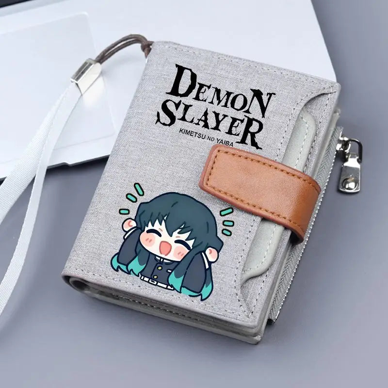 Demon Slaye Tanjiro Kamado Nezuko Coin Purse High-value Anime Cartoon Printed Large Capacity Portable Student Hand Wallet Bag