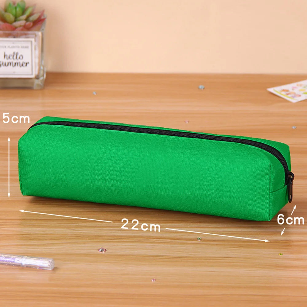 Pencil Case Black Stationery Trousse Scolaire Pencil Pouch School Supplies Solid Color Pencilcase School Pencil Cases