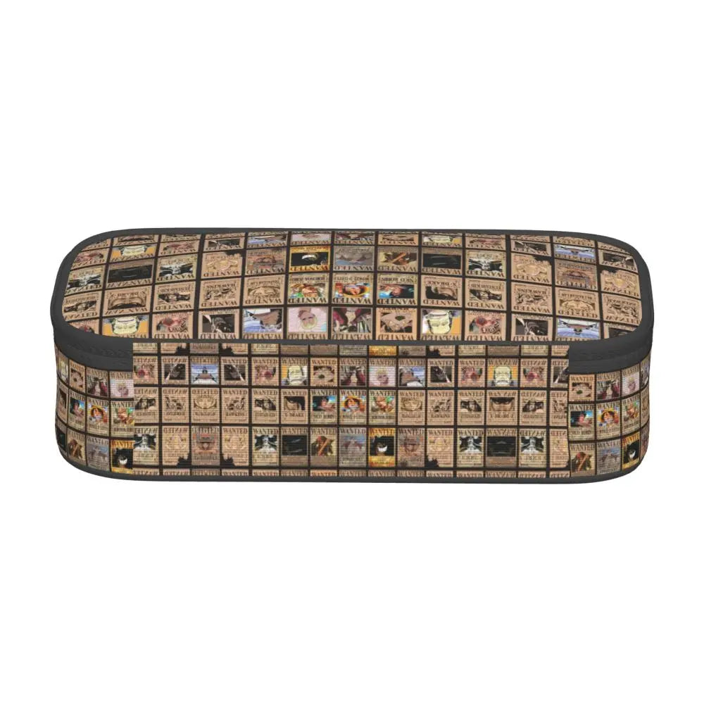 Custom One P-Pieces Cute Pencil Case Boys Girls Large Capacity Straw Hat Pirates Skull Pencil Bag Students Stationery