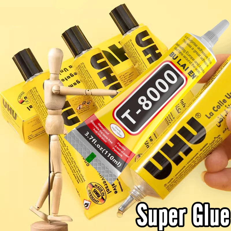 UHU German Soft Tough Super Glue Multi-Material Strong Adhesive Quick Dry for Textile Metal Porcelain Rubber Paper DIY Projects