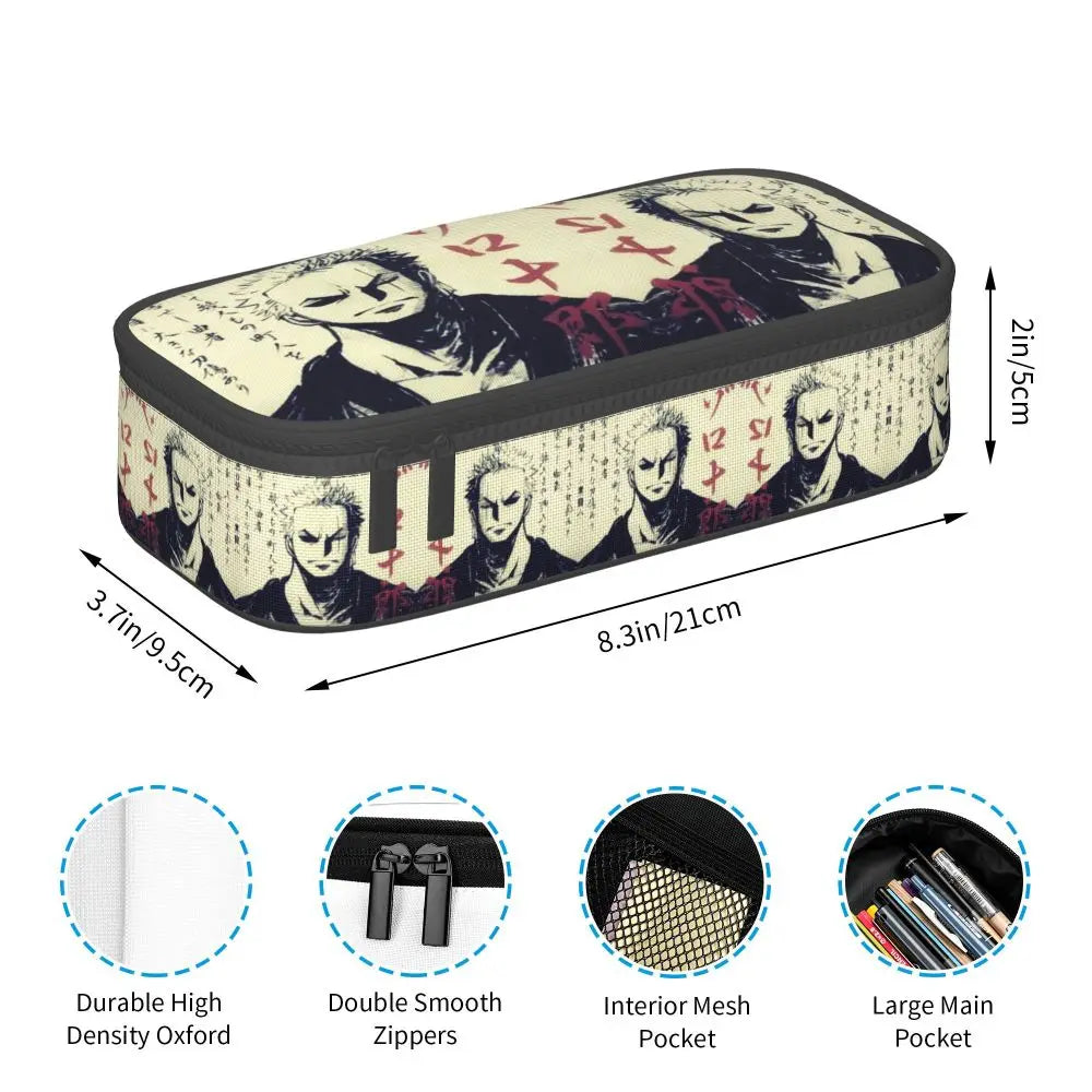 Custom One P-Pieces Cute Pencil Case Boys Girls Large Capacity Straw Hat Pirates Skull Pencil Bag Students Stationery