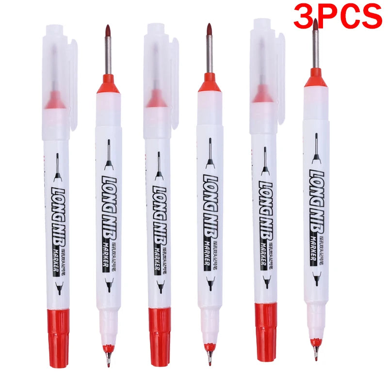 1-3PCS 20mm Deep Hole Long Nib Head Markers Bathroom Woodworking Decoration Permanent Marker Pencil Tools Metal Perforating Pen