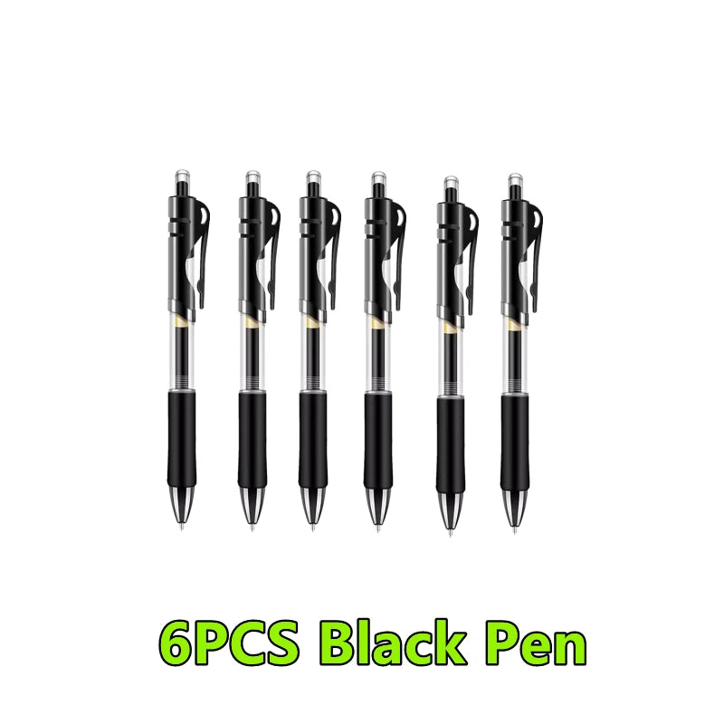 1-12PCS Retractable Red Blue Black Ink Gel Pens Colored Aesthetic Stationery Pen Supplies Ballpoint Office Pencil Writing School