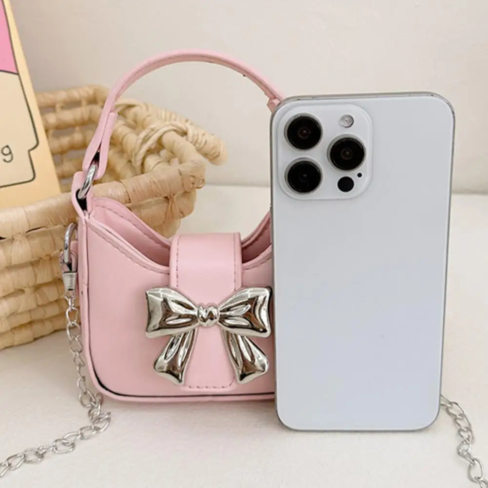 Korean Style Girl Princess Bag Cute Sweet Bow Chain Crossbody Bags for Girls Bowknot Hand Bags Toddler Purses and Handbags Gift