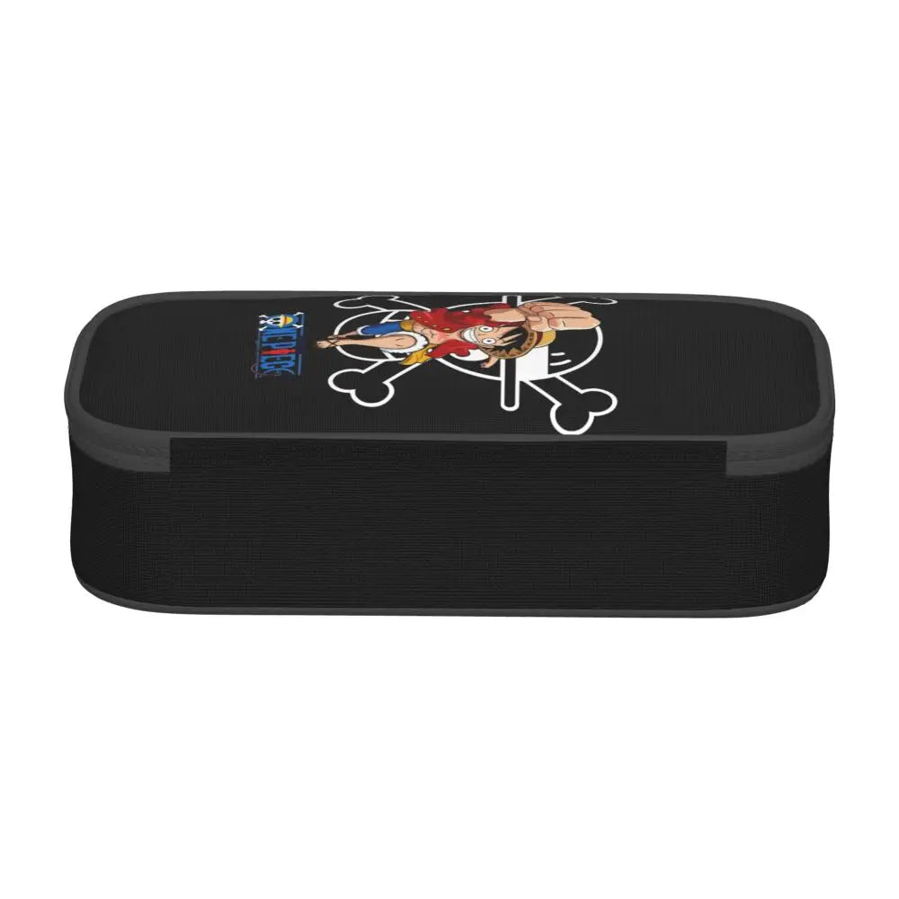 Custom One P-Pieces Cute Pencil Case Boys Girls Large Capacity Straw Hat Pirates Skull Pencil Bag Students Stationery