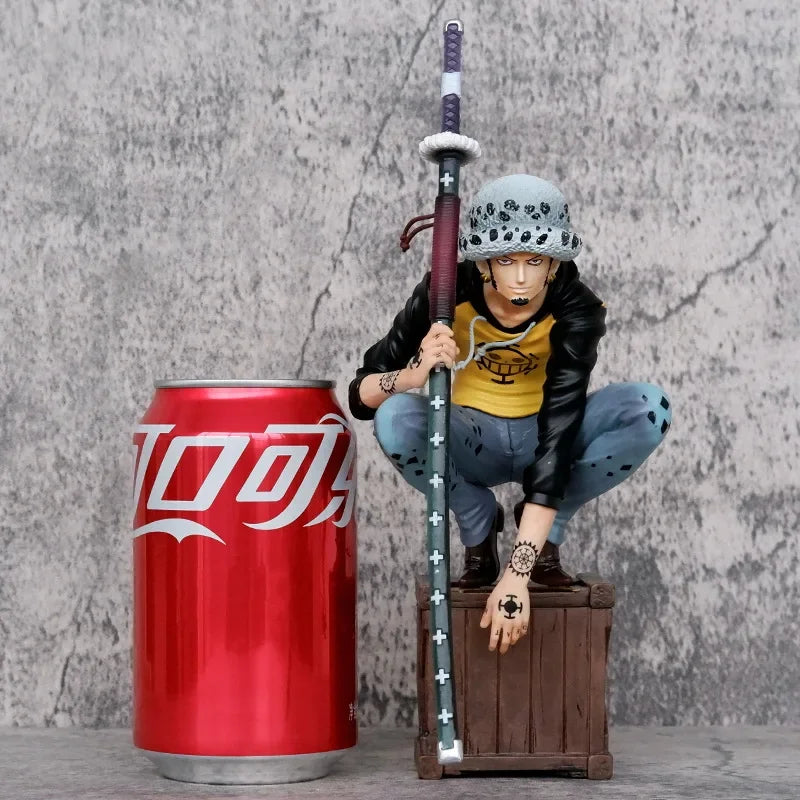 23cm ONE PIECE Anime Figure Oka Shichibukai Trafalgar D. Water Squatting Position Collect Action Figure Pvc Model Doll Gift Toys