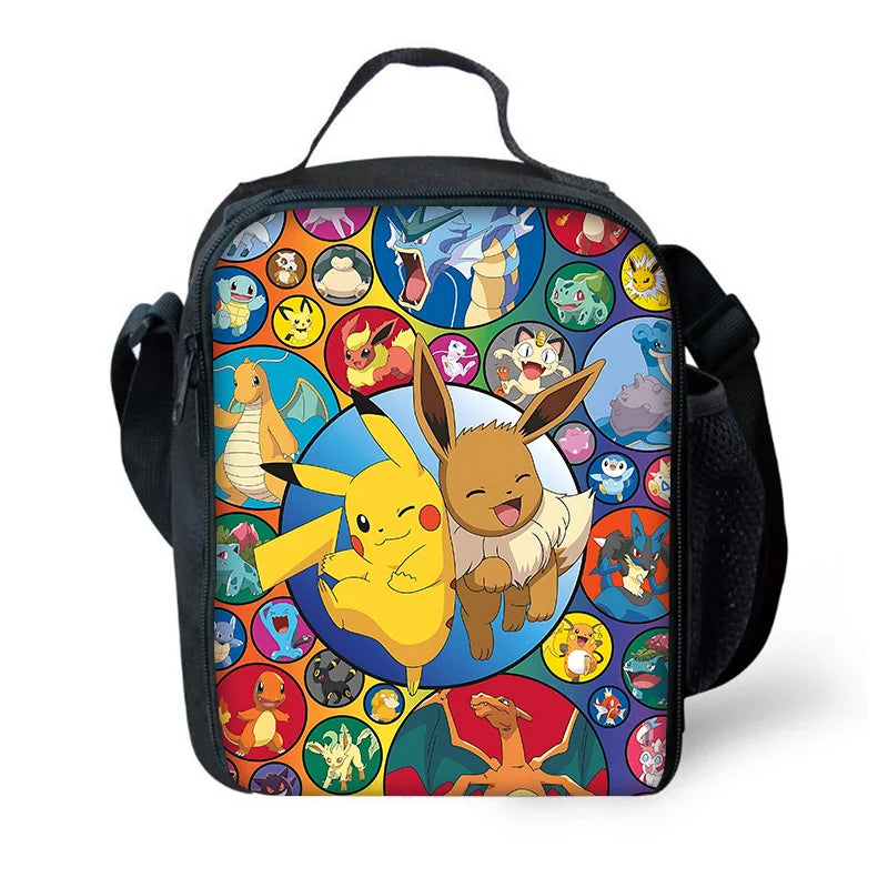 Cute Potdemiel cartoon Ball Child School Backpack with Lunch Bags ,Pencil Bags ,School Bags for Boys Girls P-PokéS Best Gift