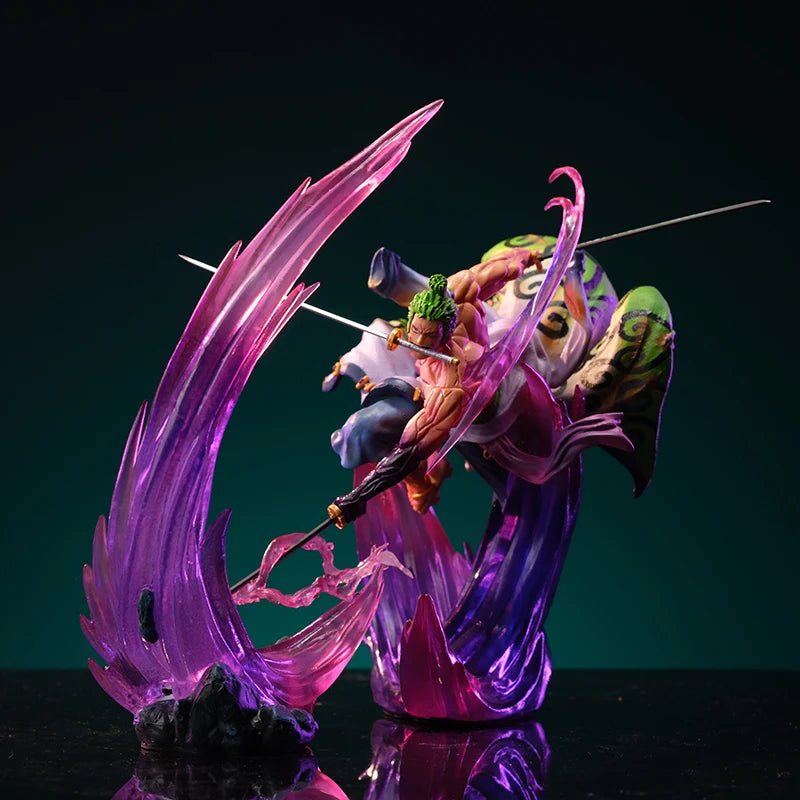 24cm One Piece Anime Figure Gk Ghost Island Sakura Roronoa Zoro Glowing Pvc Action Figurine Collection Model Toys Kids Gifts