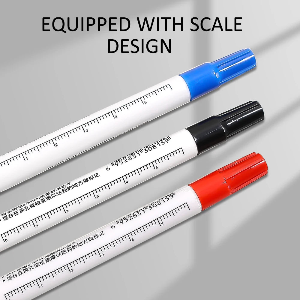 1-3PCS 20mm Deep Hole Long Nib Head Markers Bathroom Woodworking Decoration Permanent Marker Pencil Tools Metal Perforating Pen