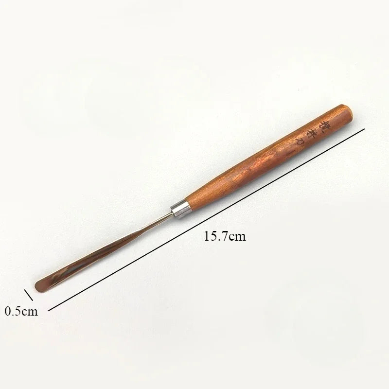 Watercolor Paint Stirring Stick Wooden Handle Stainless Steel Blade Gouache Oil Paint Spatula Painting Tools Art Supplies
