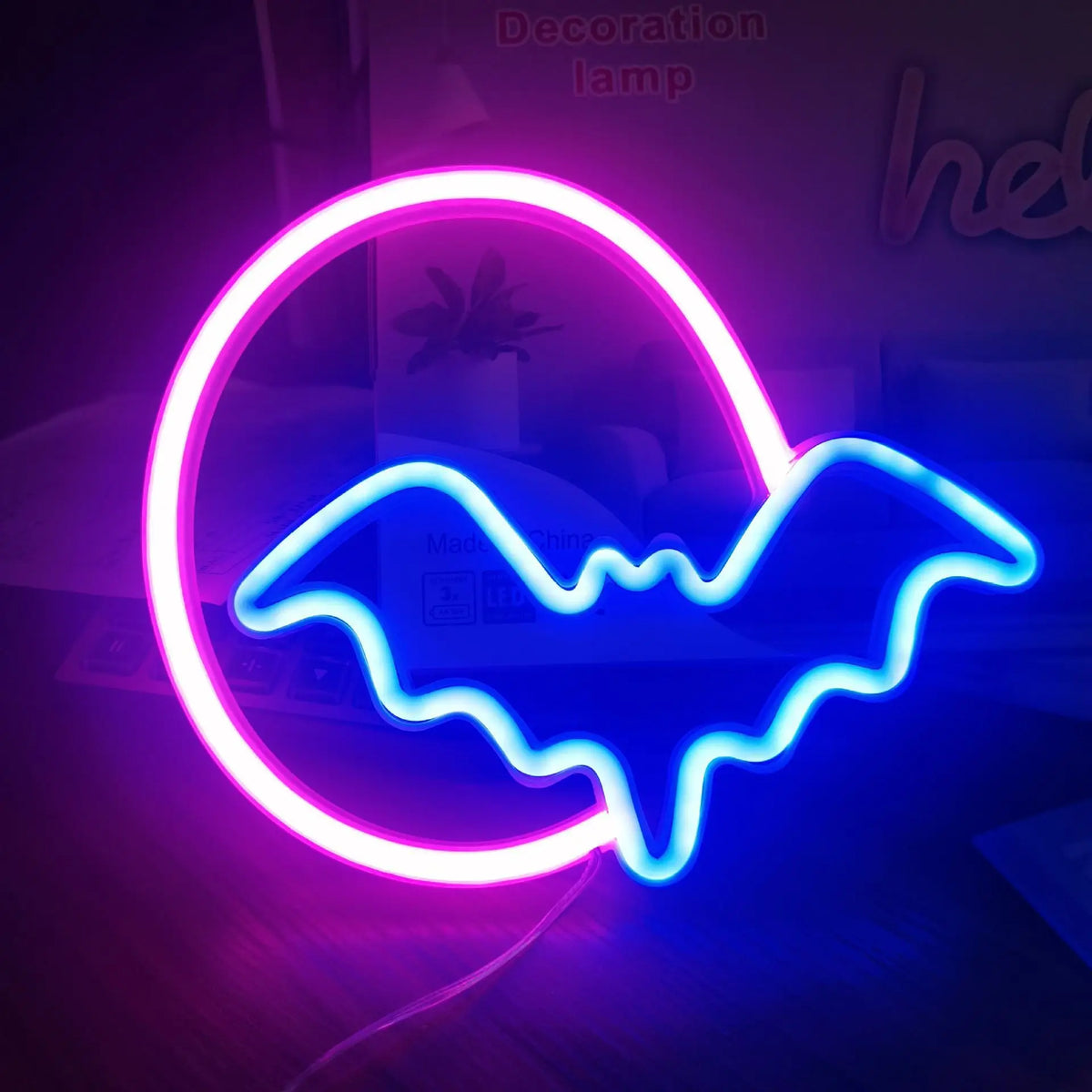 Halloween Decoration Lamp LED Moon Bat Neon Lamp Festival Neon Light For Bedroom Party Wall Home Hanging Decor Adult Kid Gift
