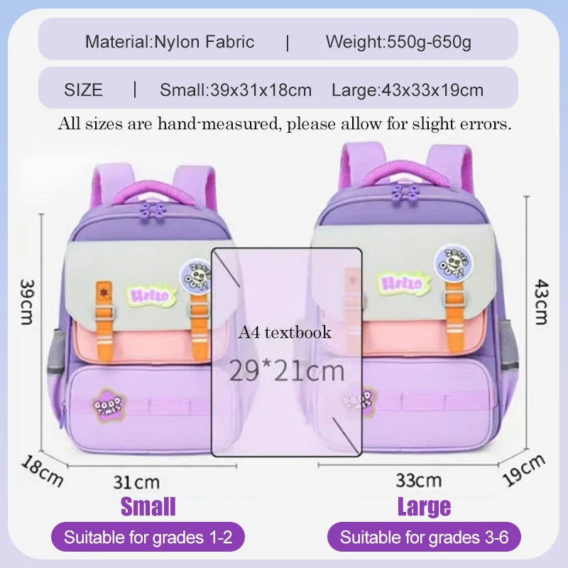 Primary school student backpack boy backpack children's backpack Kids Bookbag Girls student bag