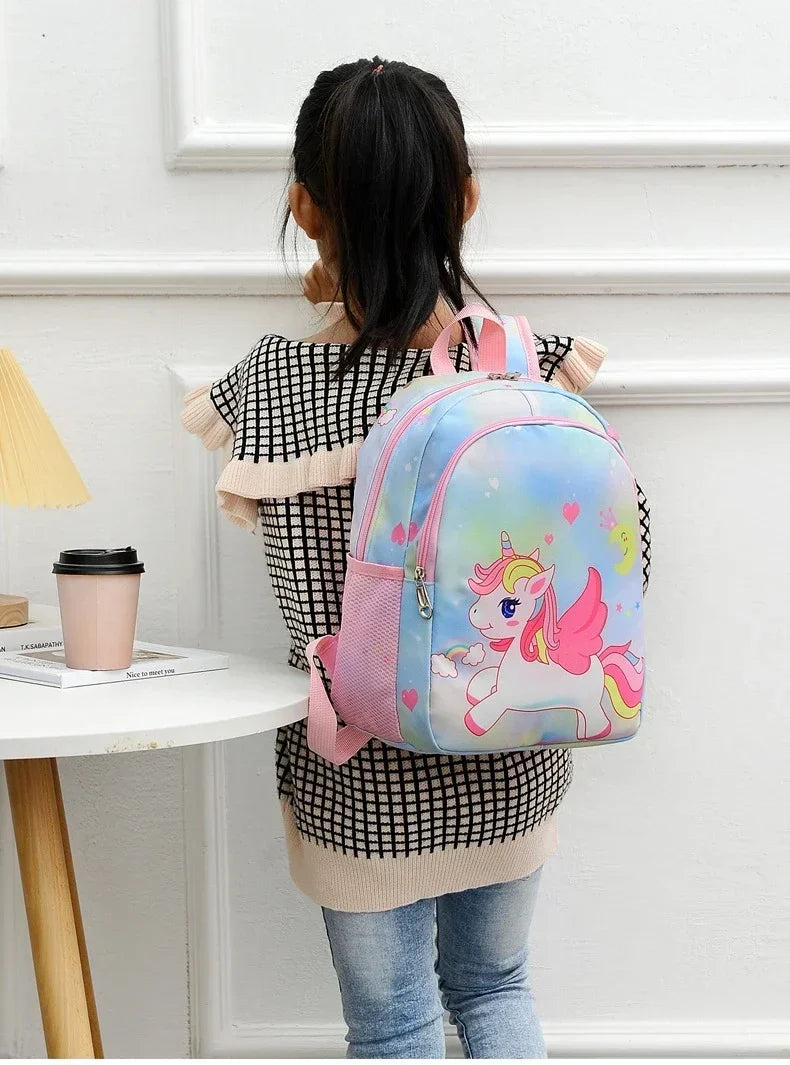 New Children Backpack Cartoon Cute Unicorn Mermaid Print Schoolbag Kindergarten Lightweight Schoolbag