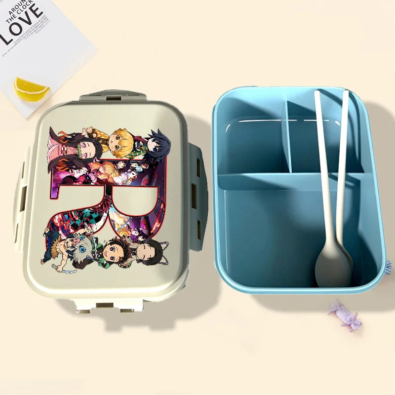 Demon Slayer Lunch Box Anime Letter A-Z Food Storage Containers Kids School Picnic Bento Boxes Office Dinner Case Boy Girl Gift