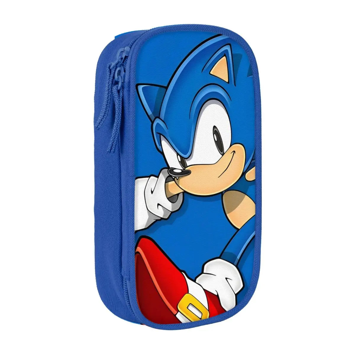 Cartoon Pencil Cases Cute Blue Hedgehogs Shadow  Pen Box Bags Student Large Storage School Supplies Zipper Pencilcases