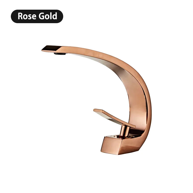 Modern Bathroom Sink Faucet Deck Mounted Brass Mixer Water Tap One Hole Crane Vanity Washbasin Black Basin Faucets for Bathroom