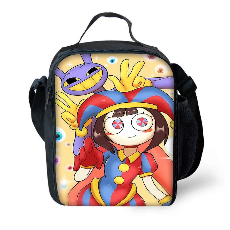 Cartoon A-AmazingS DigitalS Circus Child School Backpack with Lunch Bags ,Pencil Bags ,School Bags for Boys Girls Best Gift