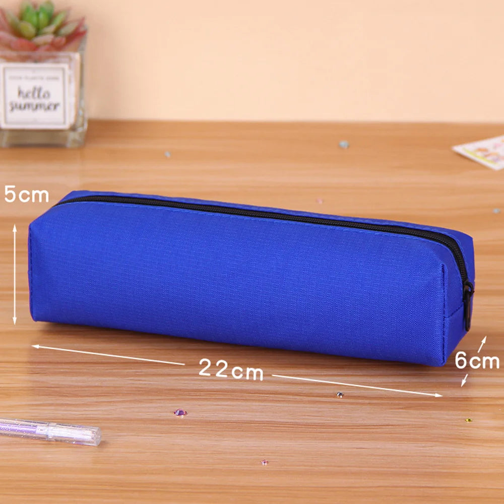 Pencil Case Black Stationery Trousse Scolaire Pencil Pouch School Supplies Solid Color Pencilcase School Pencil Cases