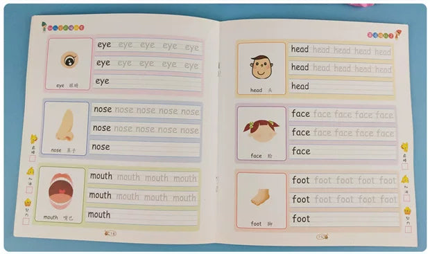 2 Books/set English Tracing Books - ABC Writing Practice Workbooks - Handwriting Exercises - Learn to Write Alphabet