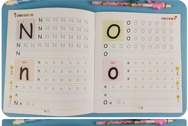 2 Books/set English Tracing Books - ABC Writing Practice Workbooks - Handwriting Exercises - Learn to Write Alphabet