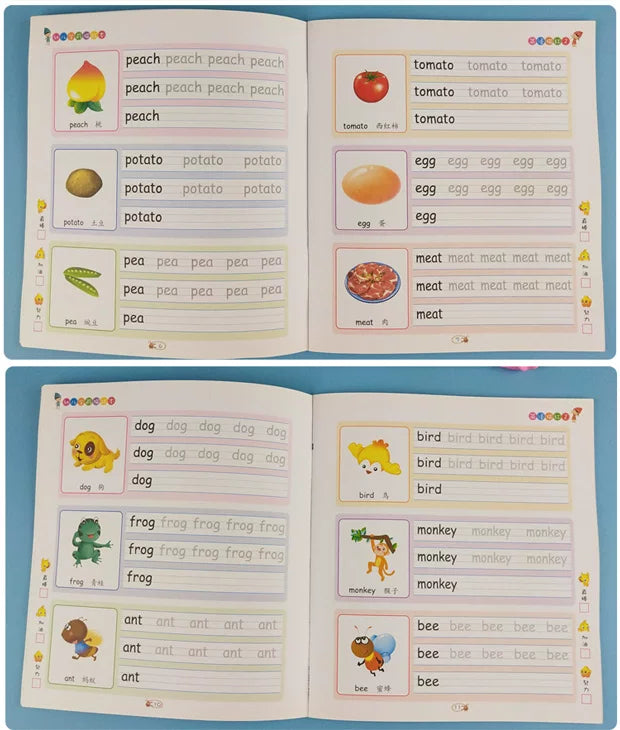 2 Books/set English Tracing Books - ABC Writing Practice Workbooks - Handwriting Exercises - Learn to Write Alphabet